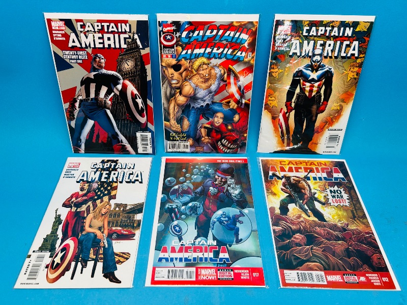 Photo 1 of 165277…6 captain America  comics in plastic sleeves 