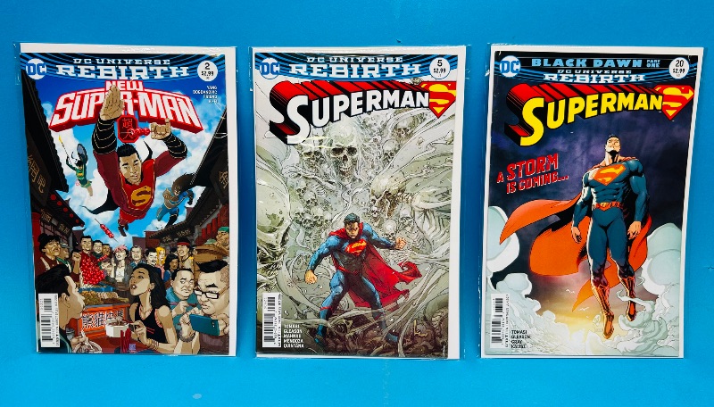 Photo 1 of 165285…3 Superman  comics in plastic sleeves 