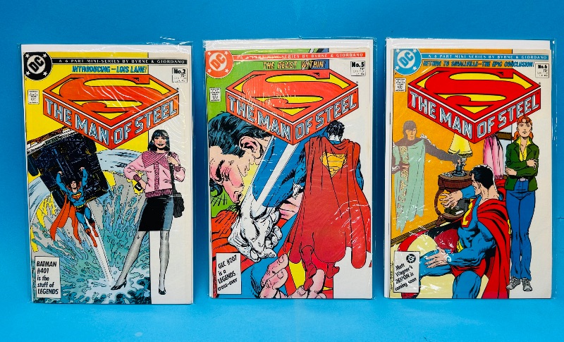 Photo 1 of 165287…3 vintage Superman  comics in plastic sleeves 