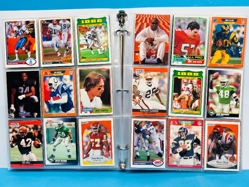 Photo 1 of 165294… final sale no returns/refunds-360 mixed football cards in binder