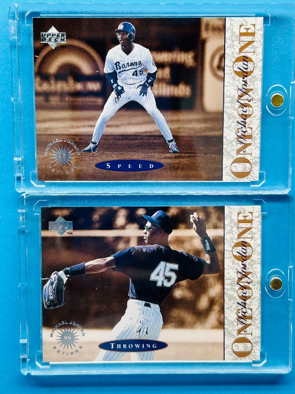 Photo 1 of 165299…2 Michael Jordan one on one cards in hard plastic cases 