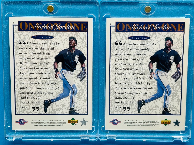 Photo 1 of 165299…2 Michael Jordan one on one cards in hard plastic cases 