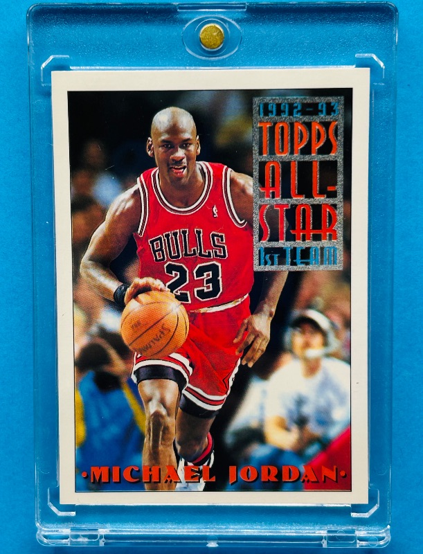 Photo 1 of 165301…Michael Jordan Topps all star card 101  in hard plastic case