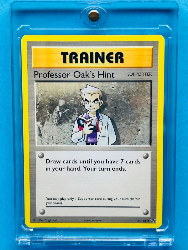 Photo 1 of 165308…Trainer professor Oak’s hint card in hard plastic case