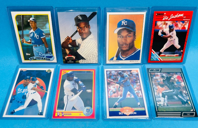 Photo 1 of 165331…8 Bo Jackson cards in hard plastic sleeves 