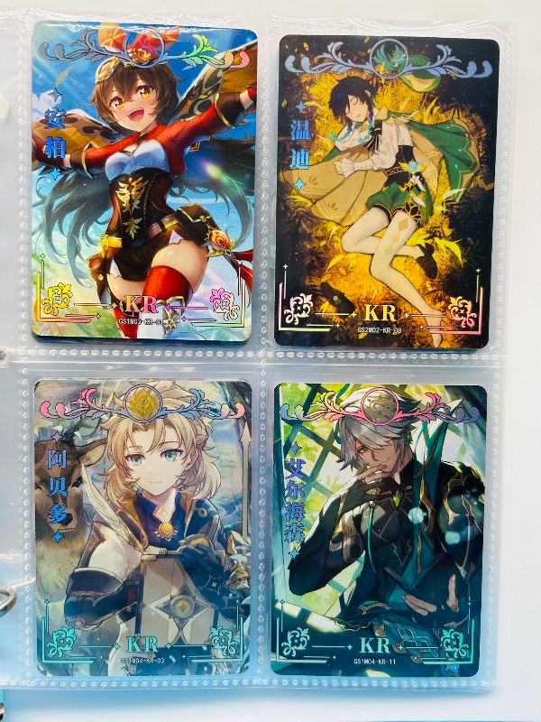 Photo 1 of 165345…final sale no returns/refunds-32 mixed holo anime cards in binder-Japan 