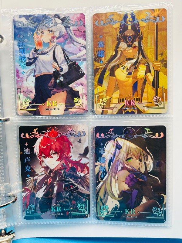 Photo 1 of 165345…final sale no returns/refunds-32 mixed holo anime cards in binder-Japan 