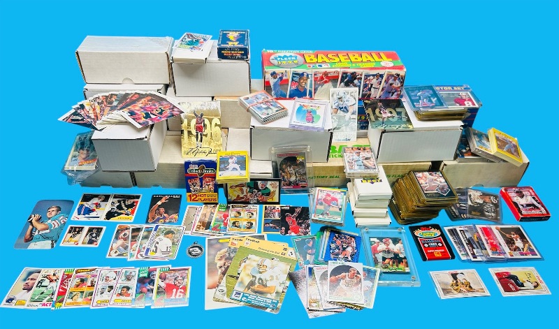 Photo 1 of 165348…final sale no returns/refunds- thousands of mixed sports cards- baseball, football, hockey, and basketball 
