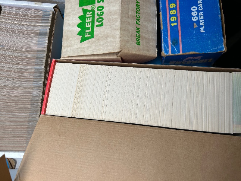 Photo 1 of 165348…final sale no returns/refunds- thousands of mixed sports cards- sets may not be complete. Older cards may have wear from age.-baseball, football, hockey, and basketball 