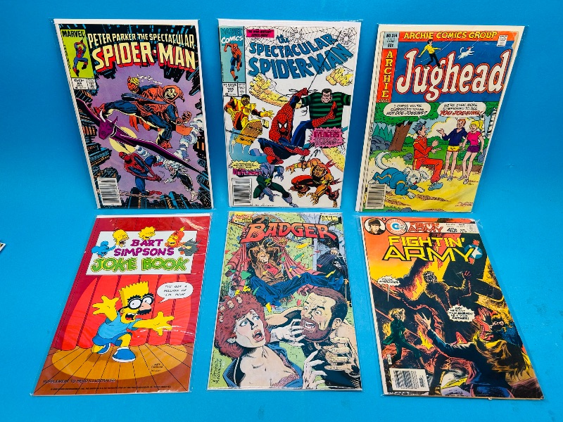Photo 1 of 165352… 6 damaged comics in sleeves- wear, bends, stains, etc.- vintage 