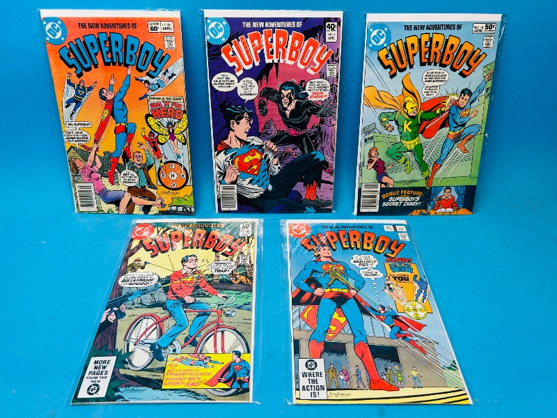 Photo 1 of 165354…5 vintage Superboy comics in plastic sleeves 