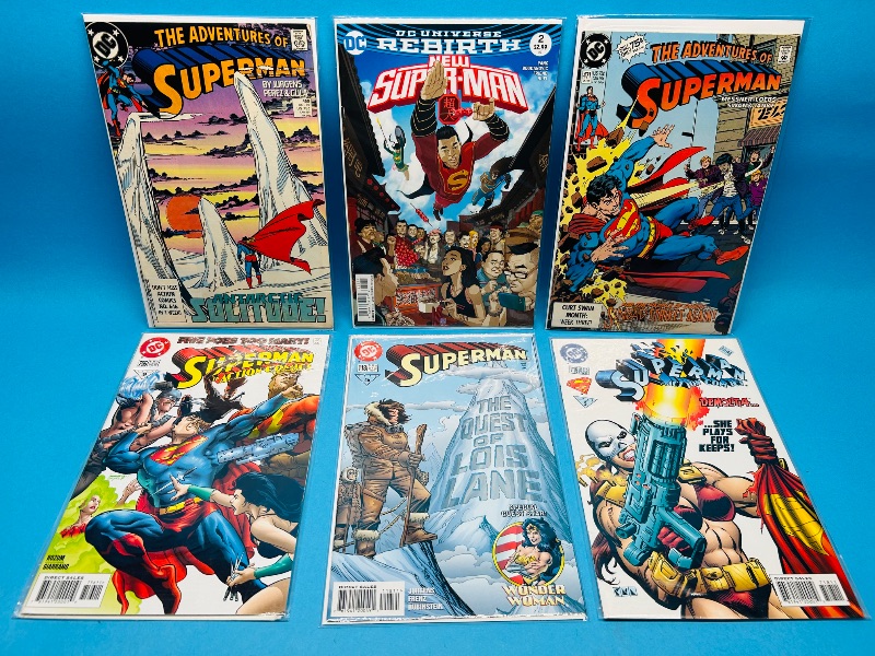 Photo 1 of 165399…6 Superman comics in plastic sleeves 