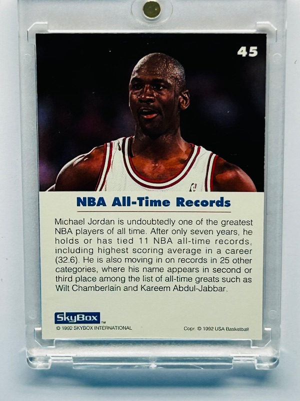 Photo 1 of 165408…Michael Jordan card 45 in hard plastic case 