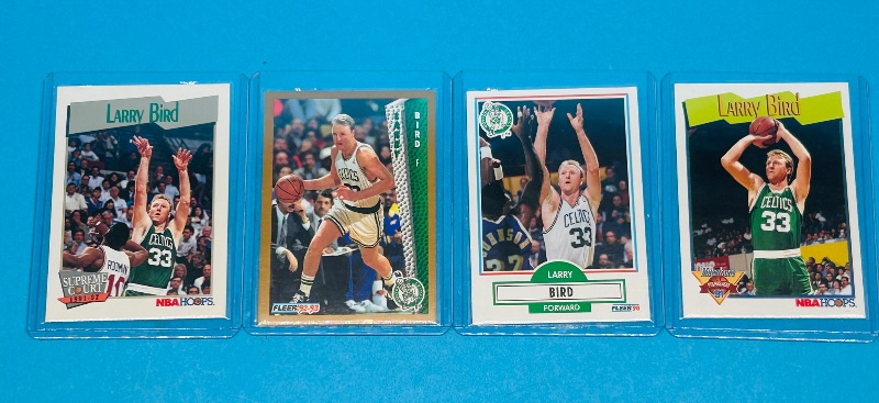 Photo 1 of 165415…4 Larry Bird cards in hard plastic sleeves 