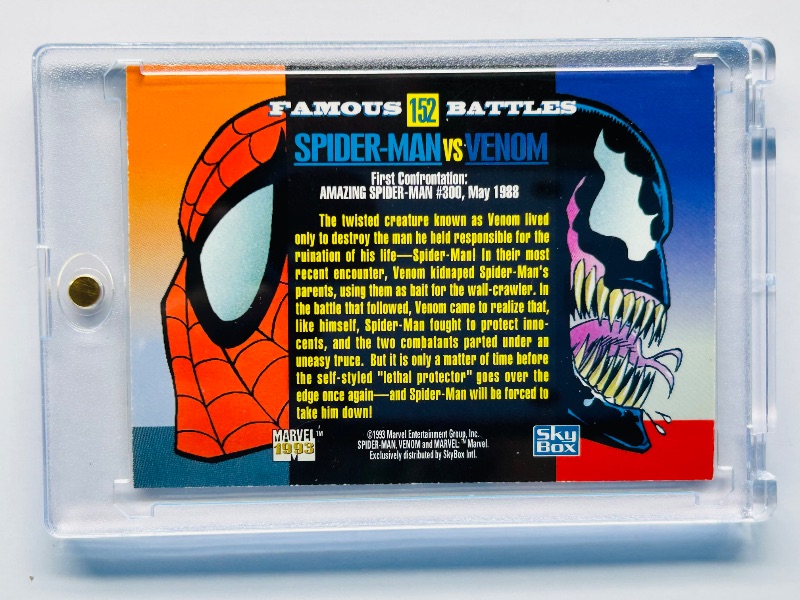Photo 1 of 165416…marvel Spider-Man vs. Venom card 152 in hard plastic case