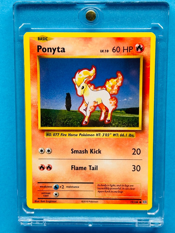 Photo 1 of 165423…Ponyra Pokémon card in hard plastic case