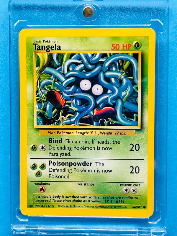 Photo 1 of 165424…Tangela Pokémon card in hard plastic case