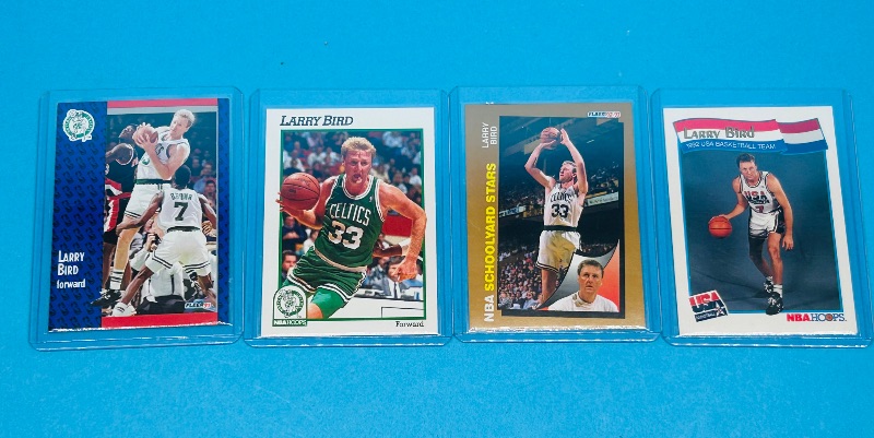 Photo 1 of 165428…4 Larry Bird cards in hard plastic sleeves 