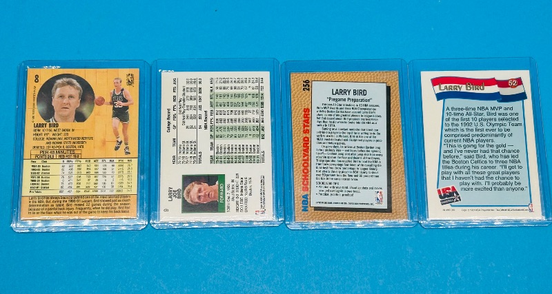 Photo 1 of 165428…4 Larry Bird cards in hard plastic sleeves 