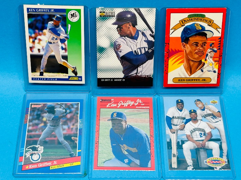 Photo 1 of 165429…6  Ken Griffey Jr. cards in hard plastic sleeves 