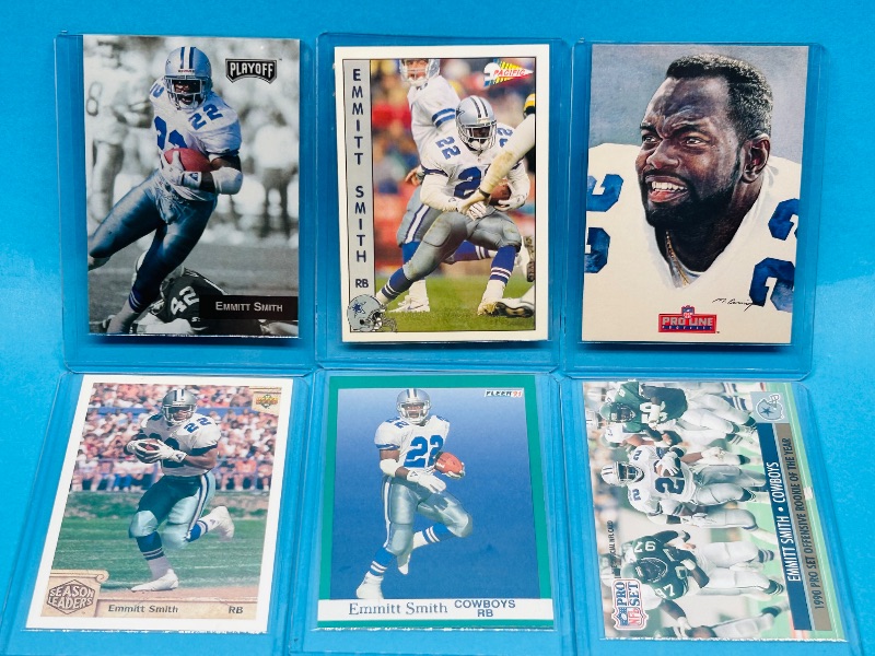 Photo 1 of 165431…6 Emmitt Smith cards in hard plastic sleeves 