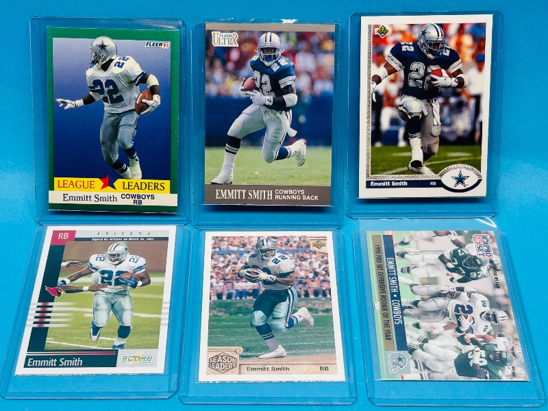 Photo 1 of 165432… 6 Emmitt Smith cards in hard plastic sleeves 