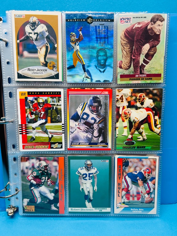 Photo 1 of 165433…final sale no returns/refunds-270 mixed football cards in binder 