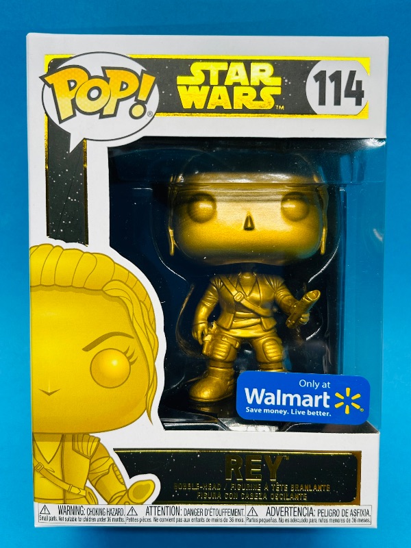 Photo 1 of 165454… Funko Pop gold Star Wars Rey bbble-head vinyl bobble head figure 