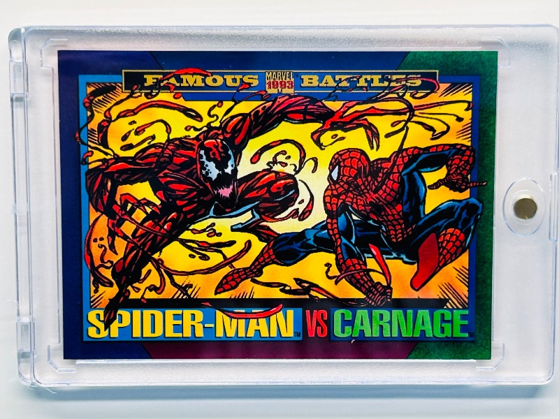 Photo 1 of 165481…Spider-Man vs. Carnage famous battles card 145 in hard plastic case