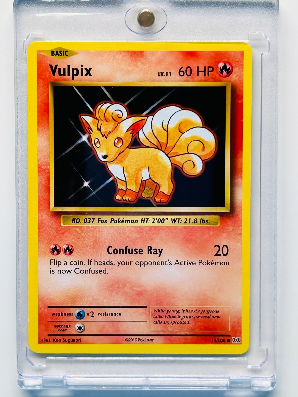 Photo 1 of 165482…Vulpix Pokémon card in hard plastic case