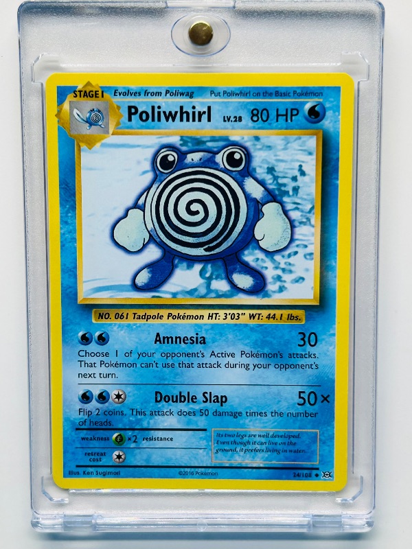 Photo 1 of 165487…Poliwhirl Pokémon card in hard plastic case