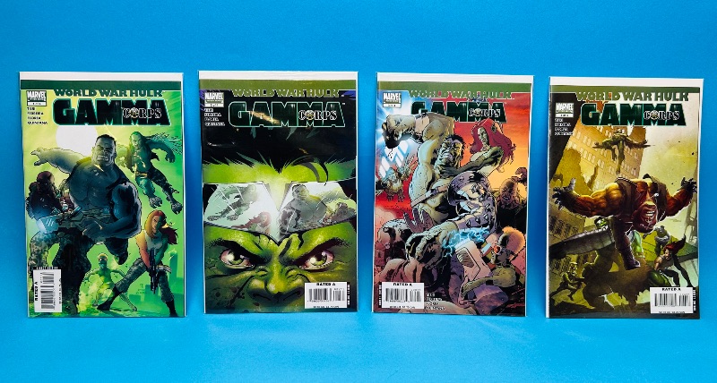 Photo 1 of 165491…world war Hulk Gamma Corps #1-4 comics in plastic sleeves 