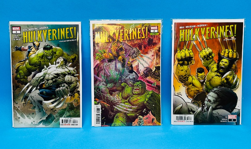 Photo 1 of 165496…Hulkverines #1-3 comics in plastic sleeves 