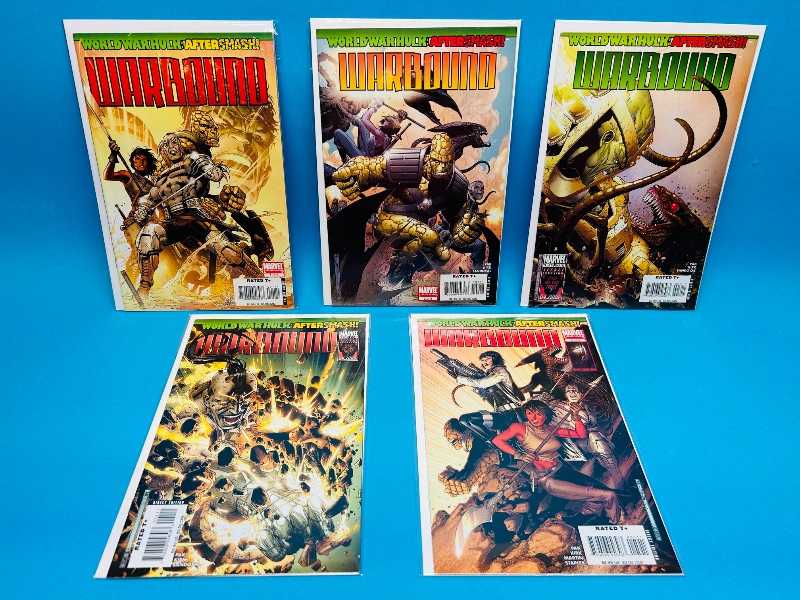Photo 1 of 165497…world war Hulk aftersmash #1-5 comics in plastic sleeves 