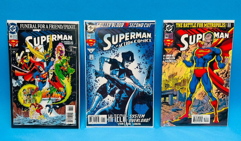 Photo 1 of 165504…3  Superman comics in plastic sleeves 
