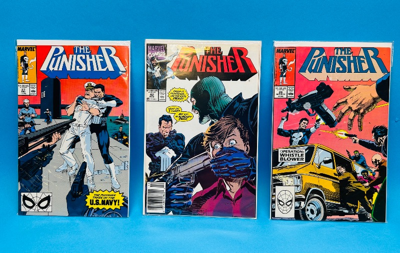 Photo 1 of 165509…3 vintage Punisher comics in plastic sleeves 