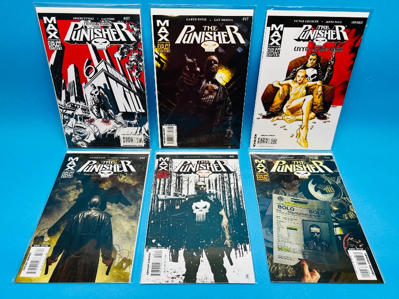 Photo 1 of 165513…6 punisher comics in plastic sleeves 