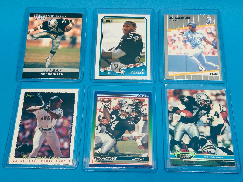 Photo 1 of 165523…6 Bo Jackson  cards in hard plastic sleeves 