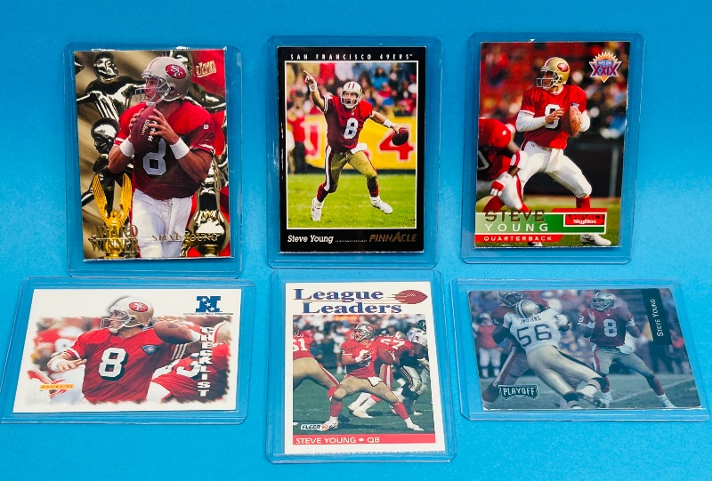 Photo 1 of 165531…6 Steve young  cards in hard plastic sleeves 