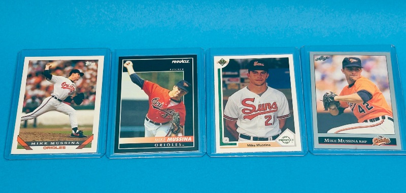 Photo 1 of 165532…4 Mike Mussina  cards in hard plastic sleeves 