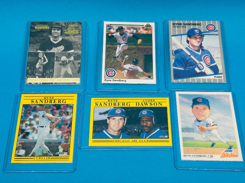 Photo 1 of 165534…6 Ryne Sandberg  cards in hard plastic sleeves 