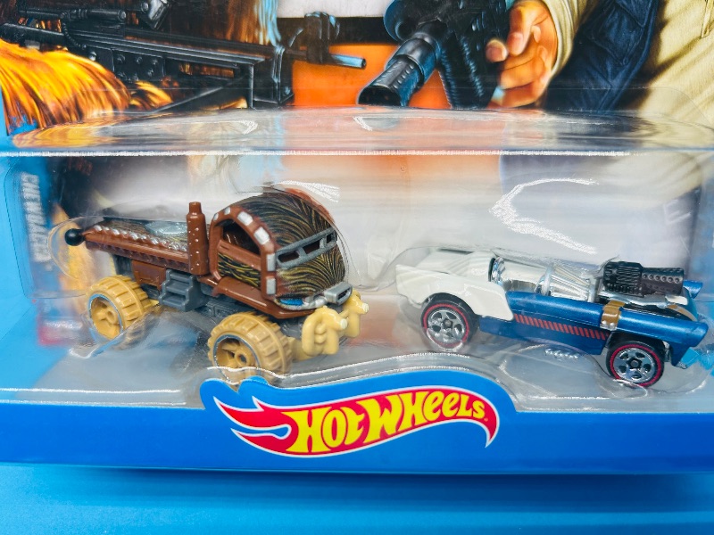 Photo 1 of 165558…hot wheels Star Wars die cast Chewbacca and Han Solo