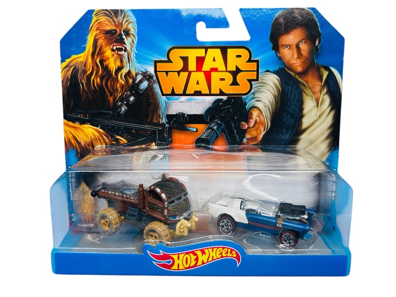 Photo 1 of 165558…hot wheels Star Wars die cast Chewbacca and Han Solo