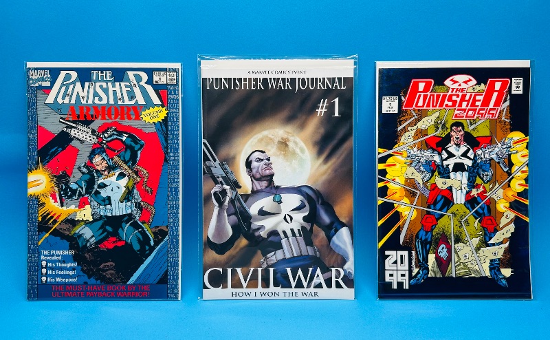 Photo 1 of 165562…3 Punisher #1 comics in plastic sleeves 