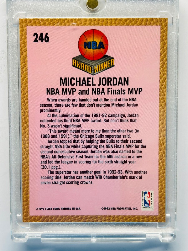 Photo 1 of 165583…Michael Jordan card 246  in hard plastic case