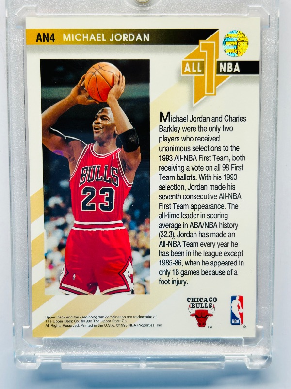 Photo 1 of 165585… Michael Jordan card AN4 in hard plastic case