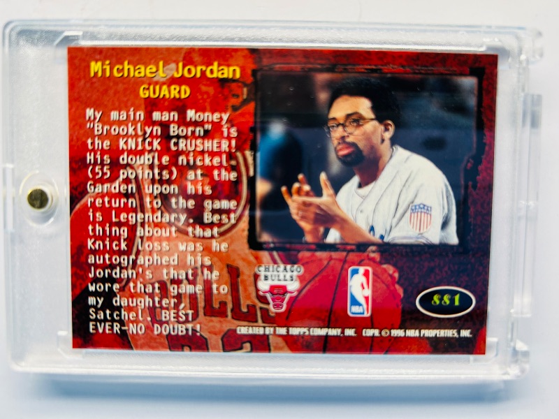 Photo 1 of 165586…Michael Jordan topps stadium club card SS1  in hard plastic case