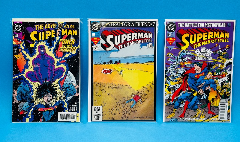 Photo 1 of 165604…3 Superman  comics in plastic sleeves 