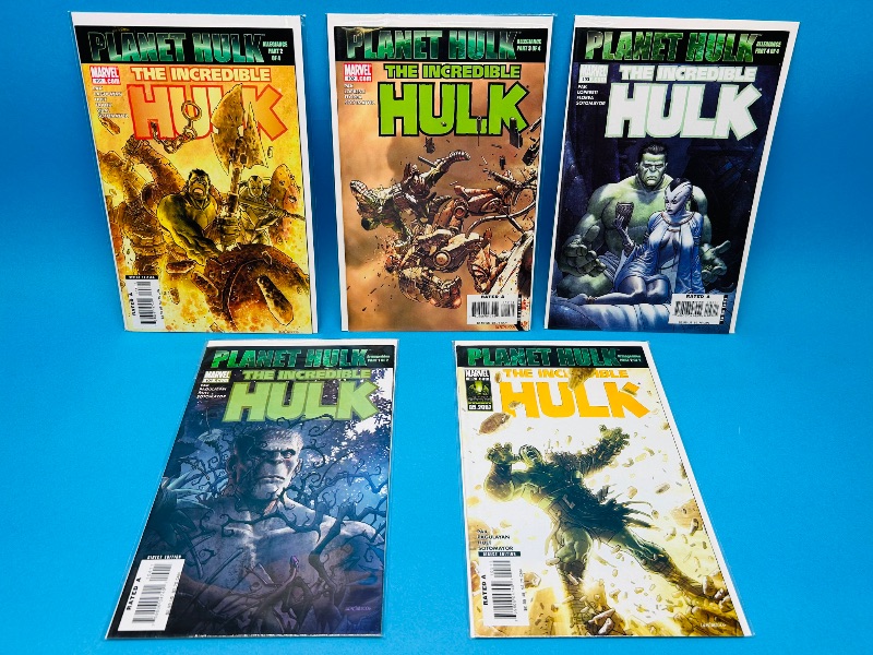 Photo 1 of 165619…Planet Hulk #101-105 comics in plastic sleeves