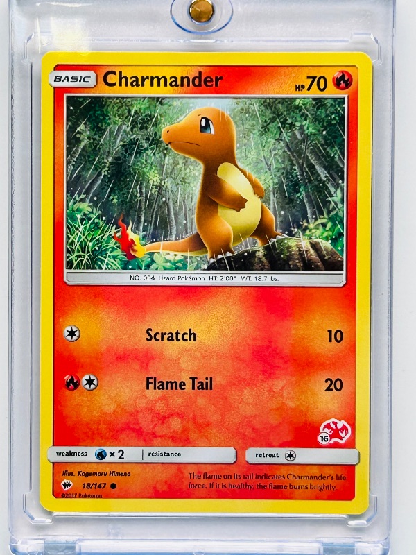 Photo 1 of 165634…charmander Pokémon card in hard plastic case